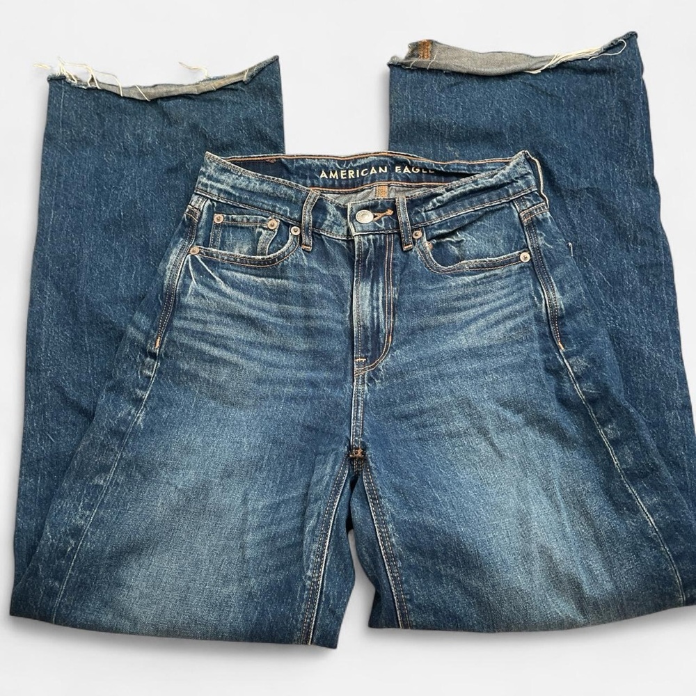 American Eagle Outfitters Men's Dark Blue Relaxed Jeans
